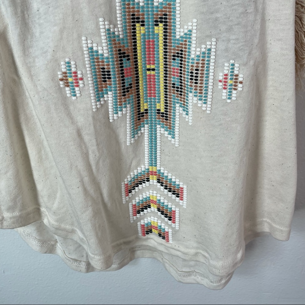 Navajo Boho Fringe Racer Top Sleevless Open Racerback - Picture 6 of 11